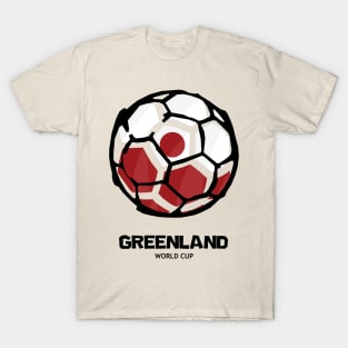 Greenland Football Country Flag T-Shirt